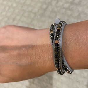 Sierra gray double wrap bracelet